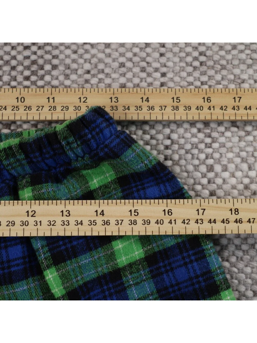 The Vermont Flannel Co PJ Pants Small Green Blue Plaid Cotton Pajama Lounge USA